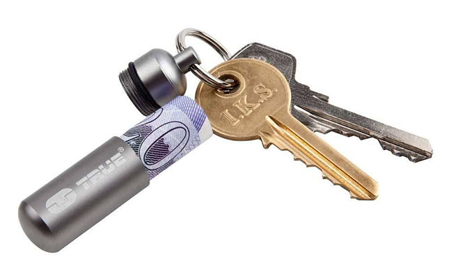 Waterproof Aluminium Cash Stash Capsule Keyring Secret Pill Holder Keychain UK 